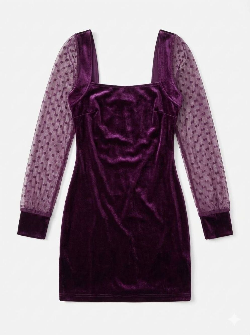 ☔️🩵NWT Speechless Burgundy Velvet Mesh Long Sleeve Dress Medium